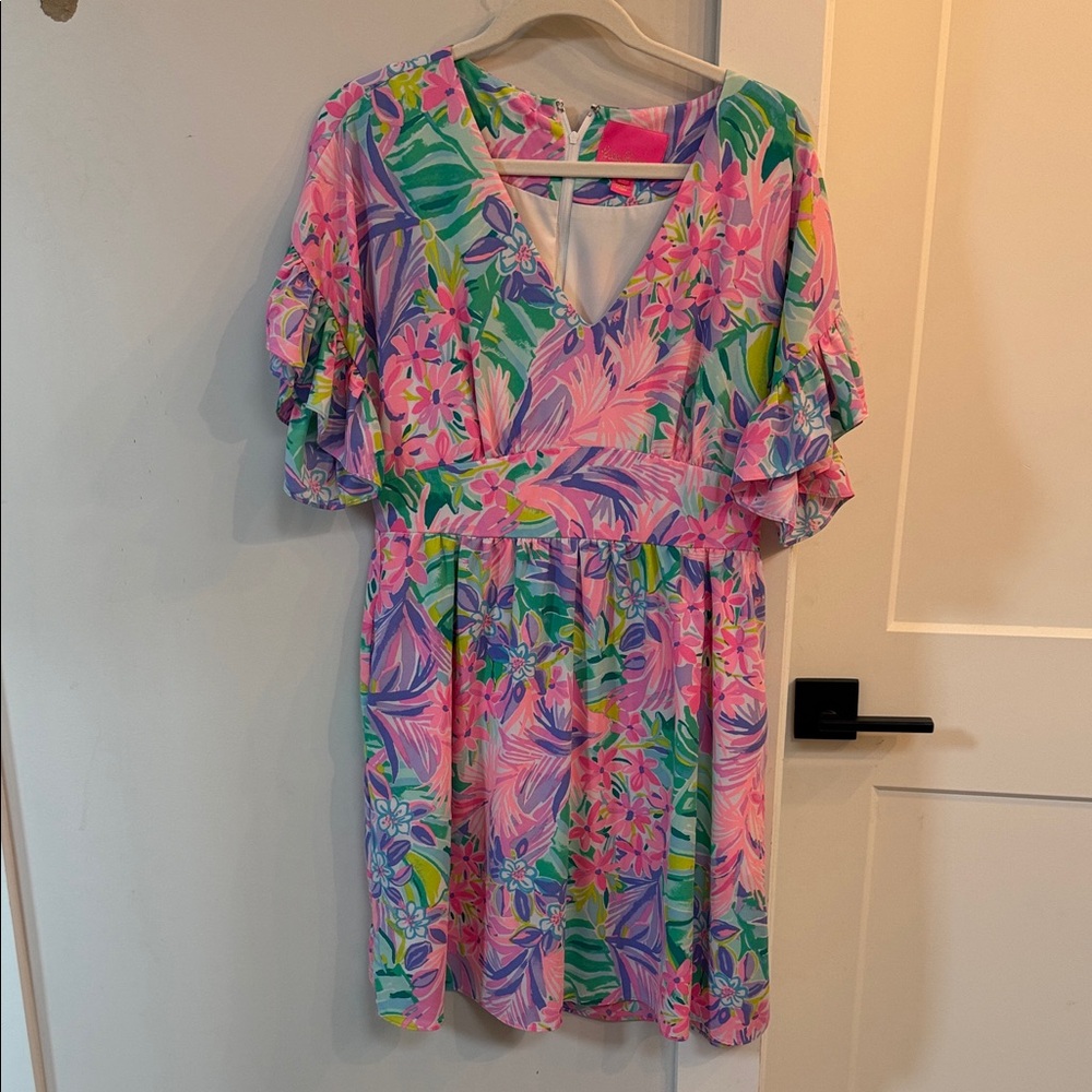 Lilly Pulitzer Pink and Green Floral Dress